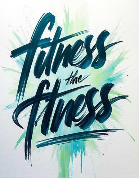 An inspiring fitness quote written in dynamic calligraphy.